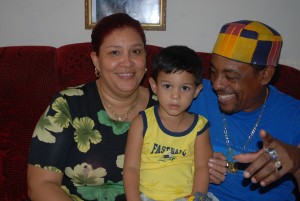 Candido Fabre and his family in his house in Manzanillo, Cuba